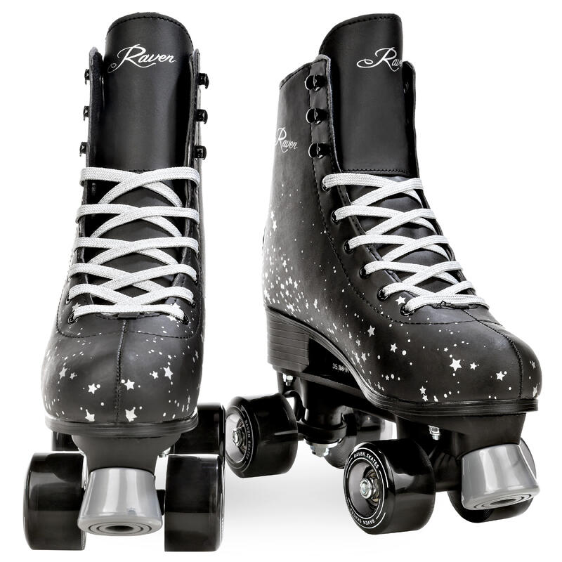 Patines Retro Clásicos Ruedas LED Luminosas Ajustables Noa Negro