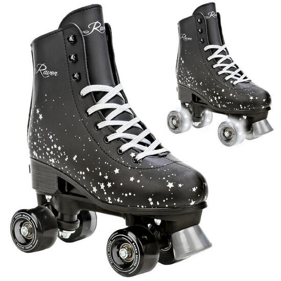Patines Retro Clásicos Ruedas Luminosas Ajustables Noa Negro