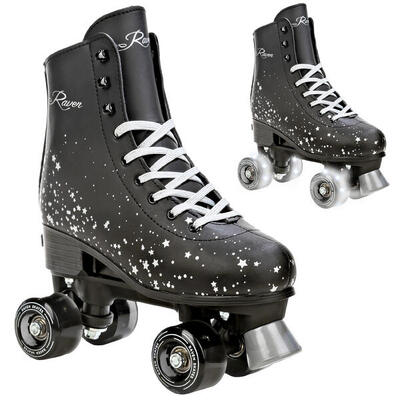 Retro verstelbare rolschaatsen lichtgevende wielen noa zwart