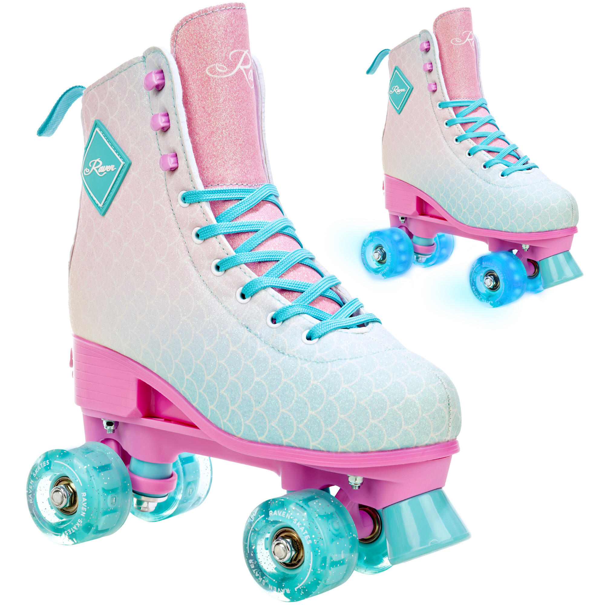 RAVEN Patins clássicos retro ajustáveis Raven Mides Rodas LED luminosas