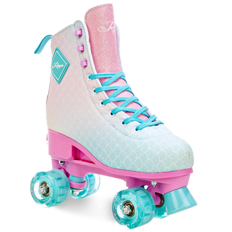 Patines Retro Clásicos Ruedas LED Luminosas Ajustable Mides Rosa/Menta