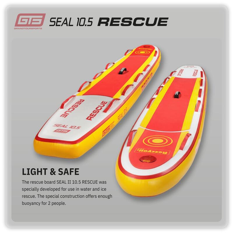Opblaasbaar SUP-Board Stand up Paddle RESCUE SEAL 10.5 x 24“ Premium Kwaliteit