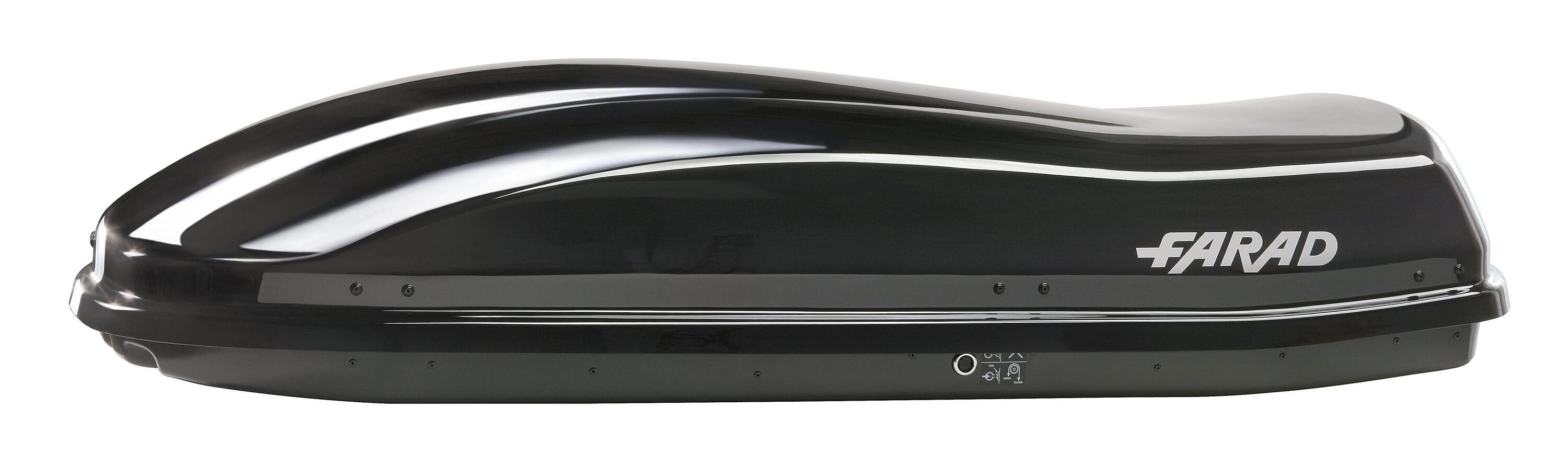Baú de tejadilho FARAD Marlin 480L preto metalizado 3/6