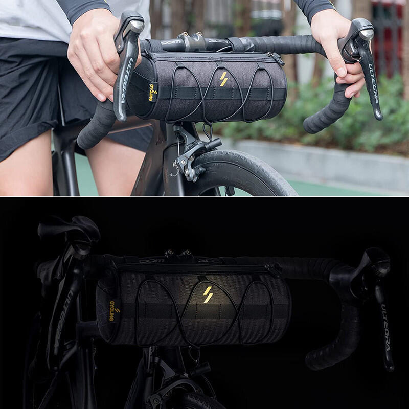 Sacoche de Vélo/VTT/VTC Cadre Sac de Guidon Vélo 2,4L Sac à Bandoulière Noir