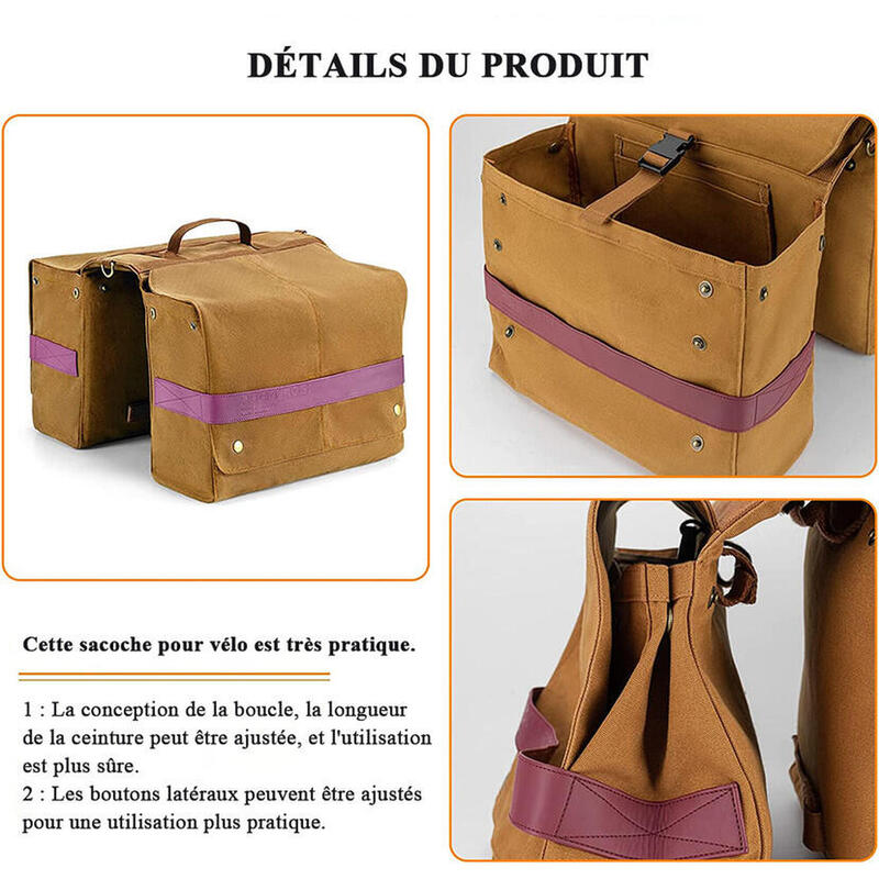 Sac de rangement de siège arrière de Vélo Sacoches Porte-Bagages Amovible 27L