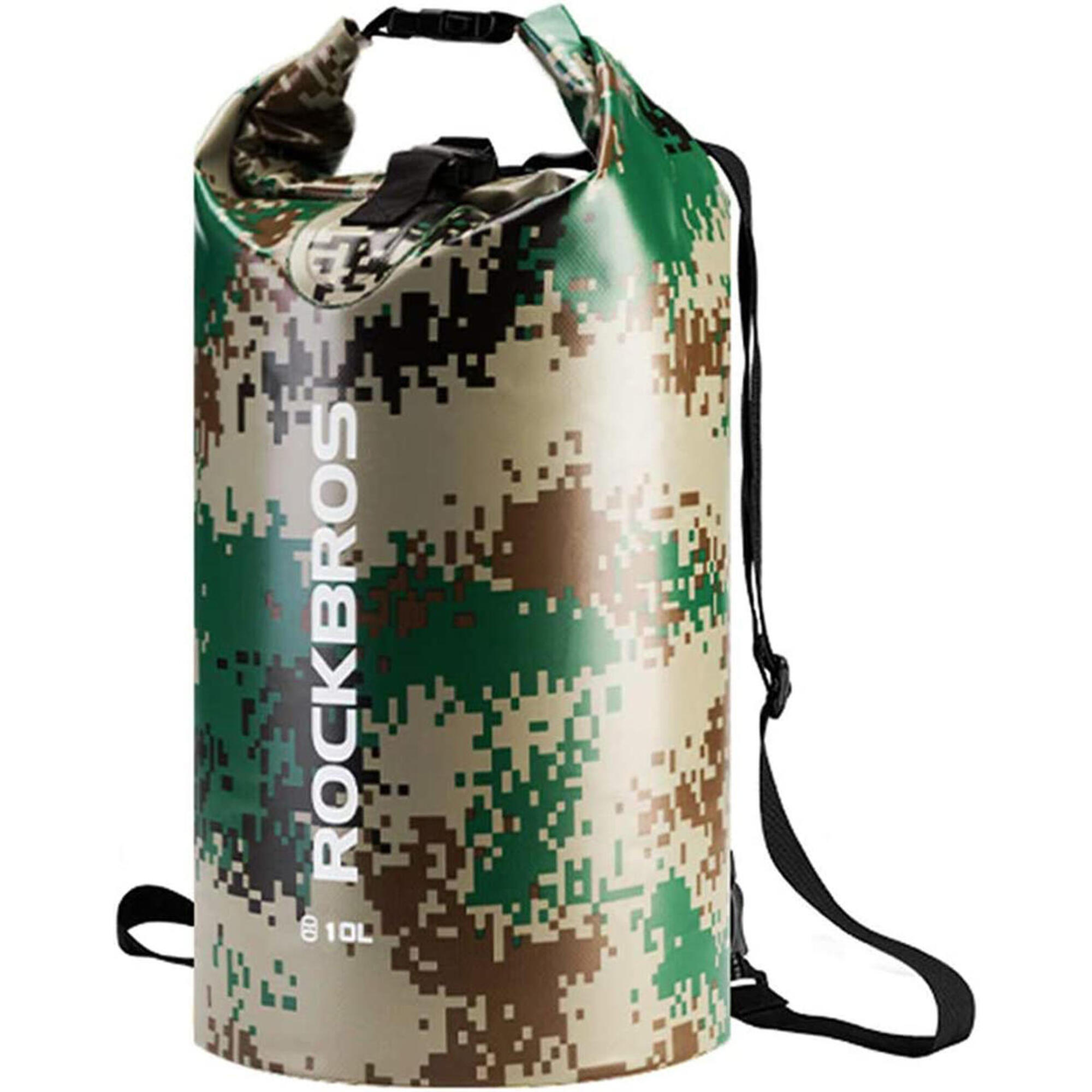 Rockbros - Sac De Plage Imperméable Avec Bandoulière Réglable, Sac De Rangement - Sac Étanche - Marron|vert - 30 L - Decathlon