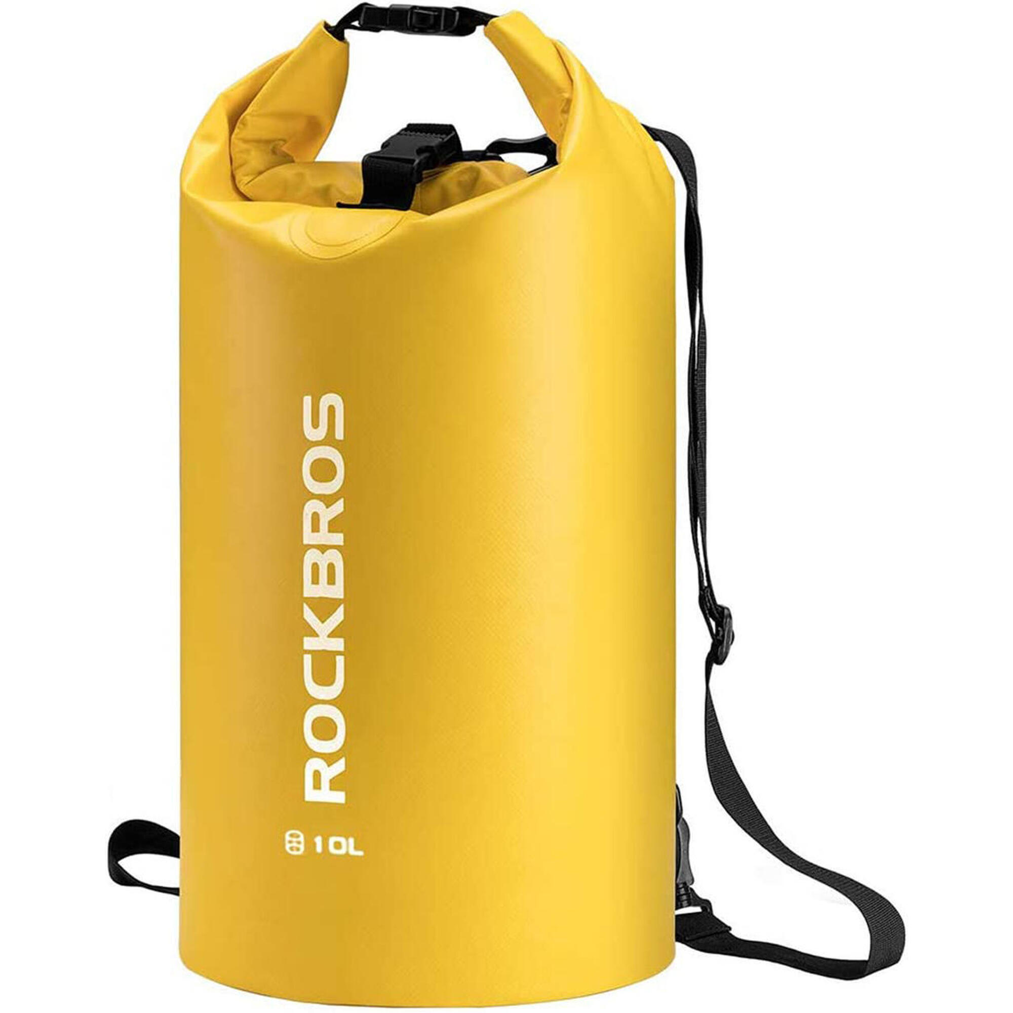 Rockbros - Sac De Plage Imperméable Avec Bandoulière Réglable, Sac De Rangement - Sac Étanche - Jaune - 20l - Decathlon