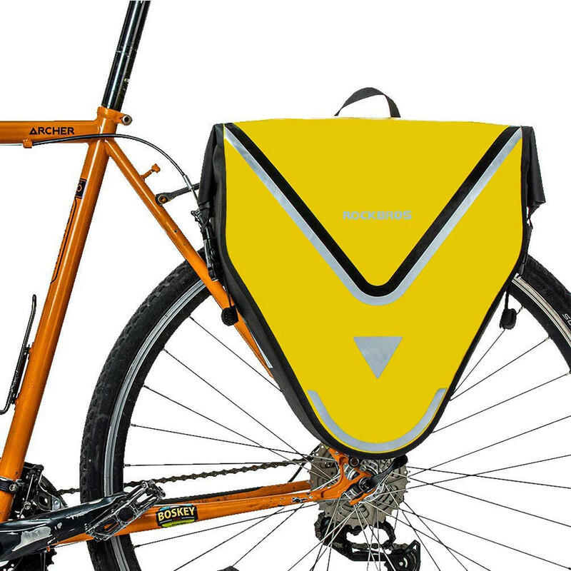 Sacoche de Vélo Arrière Porte-Bagage Étanche Sac de Rangement VTT 20 L Jaune