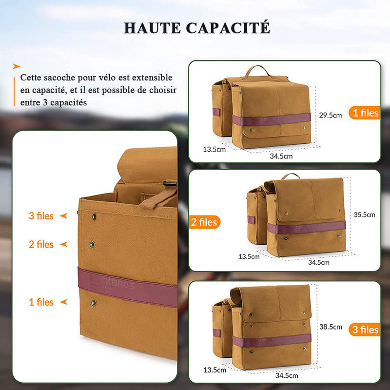 Sac de rangement de siège arrière de Vélo Sacoches Porte-Bagages Amovible 27L