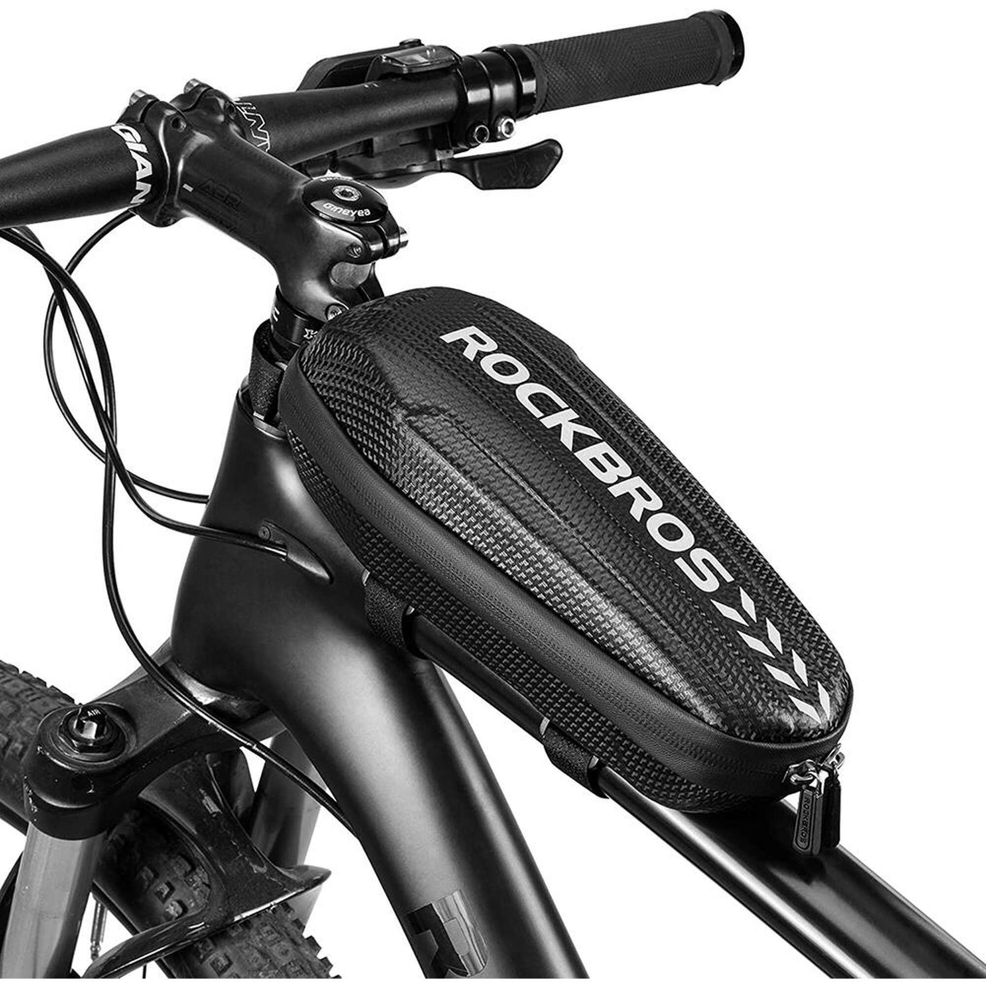 Rockbros - Sacoche De Cadre Vélo Sacoche De Tube Vtt Étanche Noir 1,1l/1,5l - Sacoche Vélo - Noir - 1,5 L - Decathlon