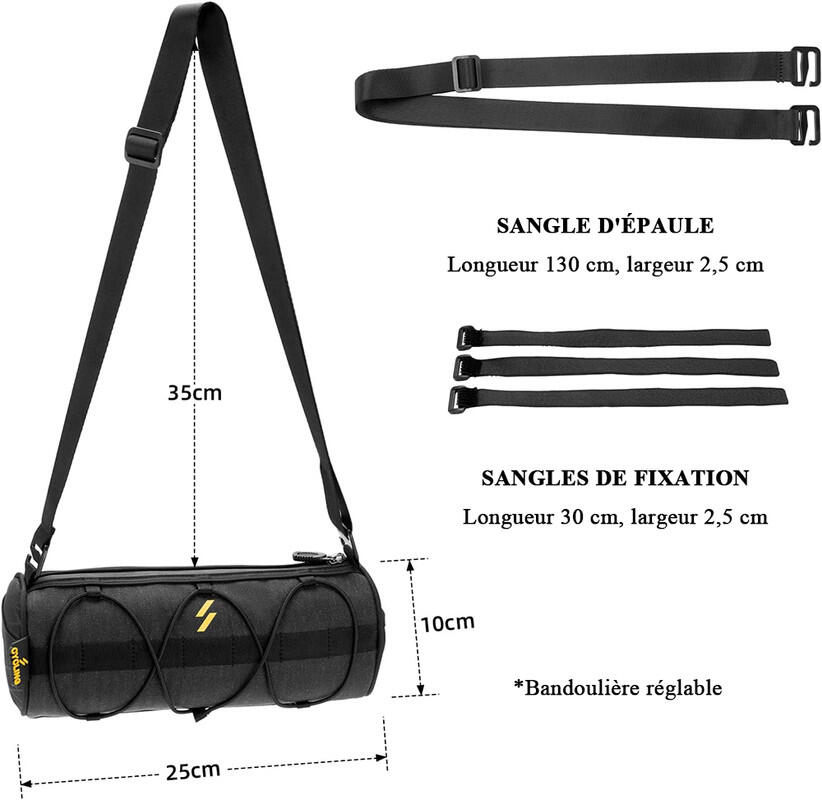 Fiets/MTB/TCB Tas Frame 2,4L Fietsstuurtas Schoudertas Zwart 4/7