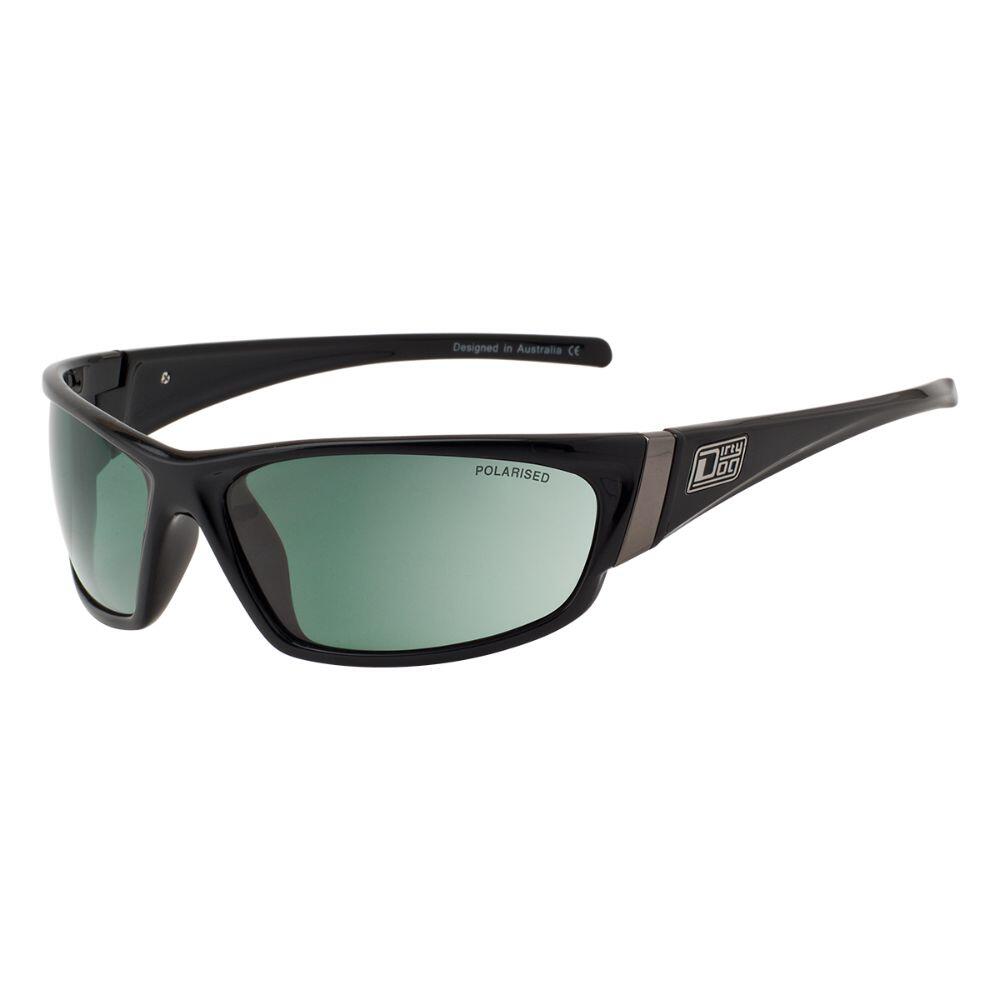 DIRTY DOG STOAT Unisex Sunglasses - Black/Polarized Green