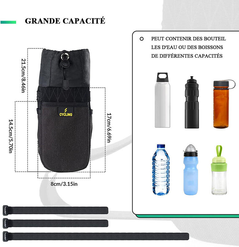 Sac à vélo thermostatique et étanche, Porte-bouteille  VTT avec bandoulière 7/7