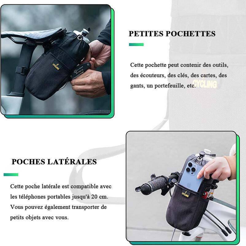 Sac à vélo thermostatique et étanche, Porte-bouteille  VTT avec bandoulière 6/7