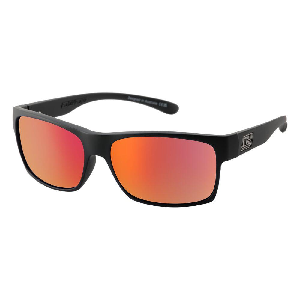 DIRTY DOG FURNACE Unisex Sunglasses - Satin Black/Polarized Red Fusion Mirror