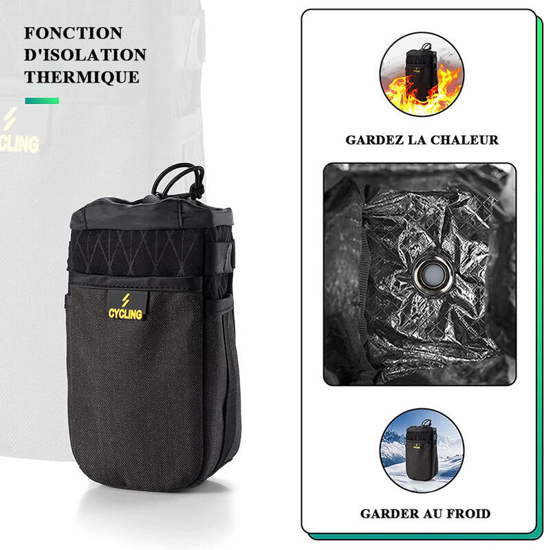 Sac à vélo thermostatique et étanche, Porte-bouteille  VTT avec bandoulière 3/7
