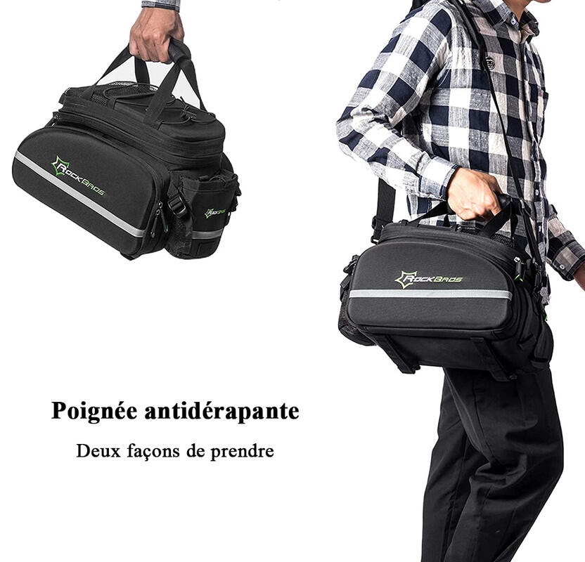 Sacoche Vélo Arrière Wildken - 30L Max, Nylon Imperméable, Housse Pluie Incluse, Réfléchissant