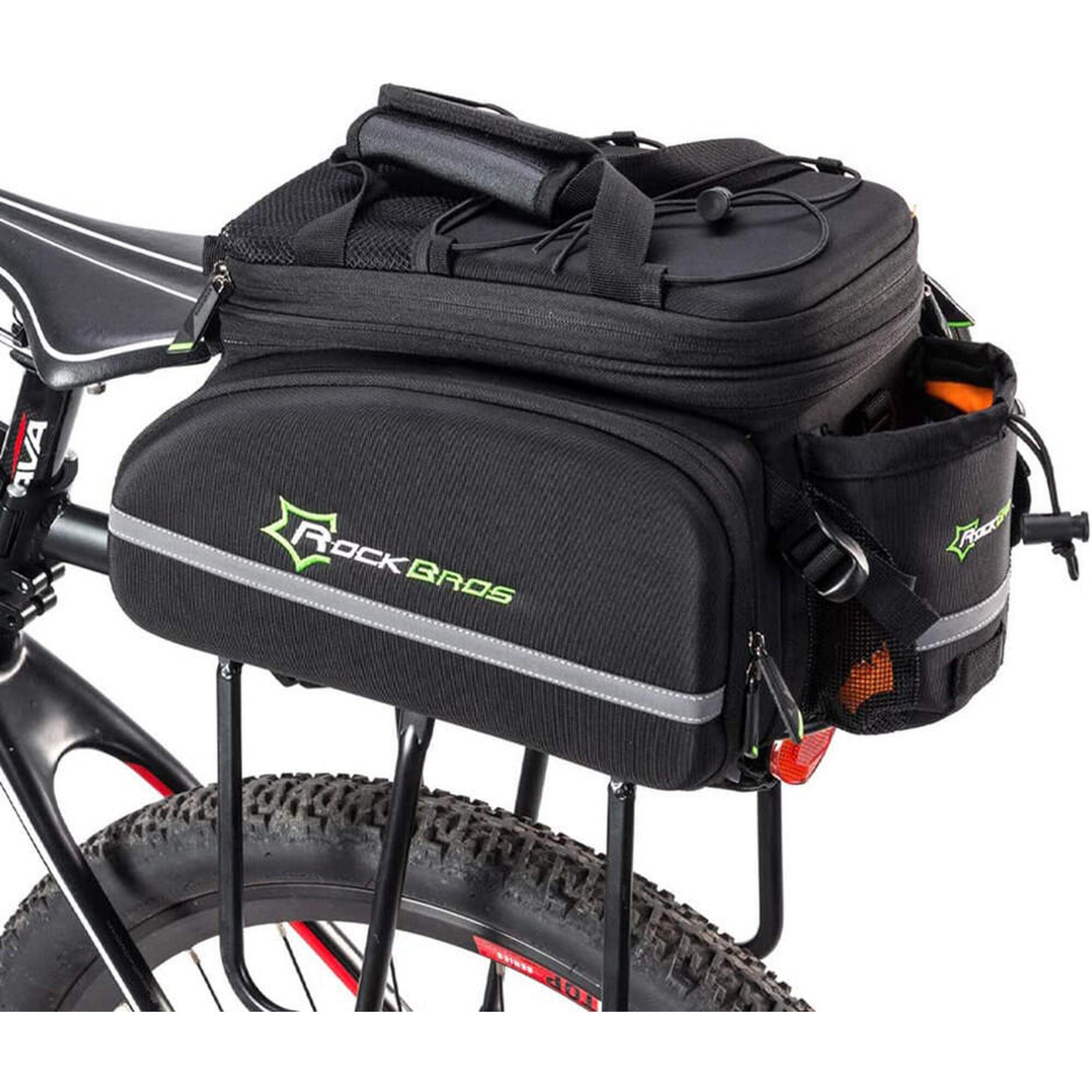 ROCKBROS Fiets achterste Cargo Bag Waterproof Seat Bag Rain Cover Black 10-35L