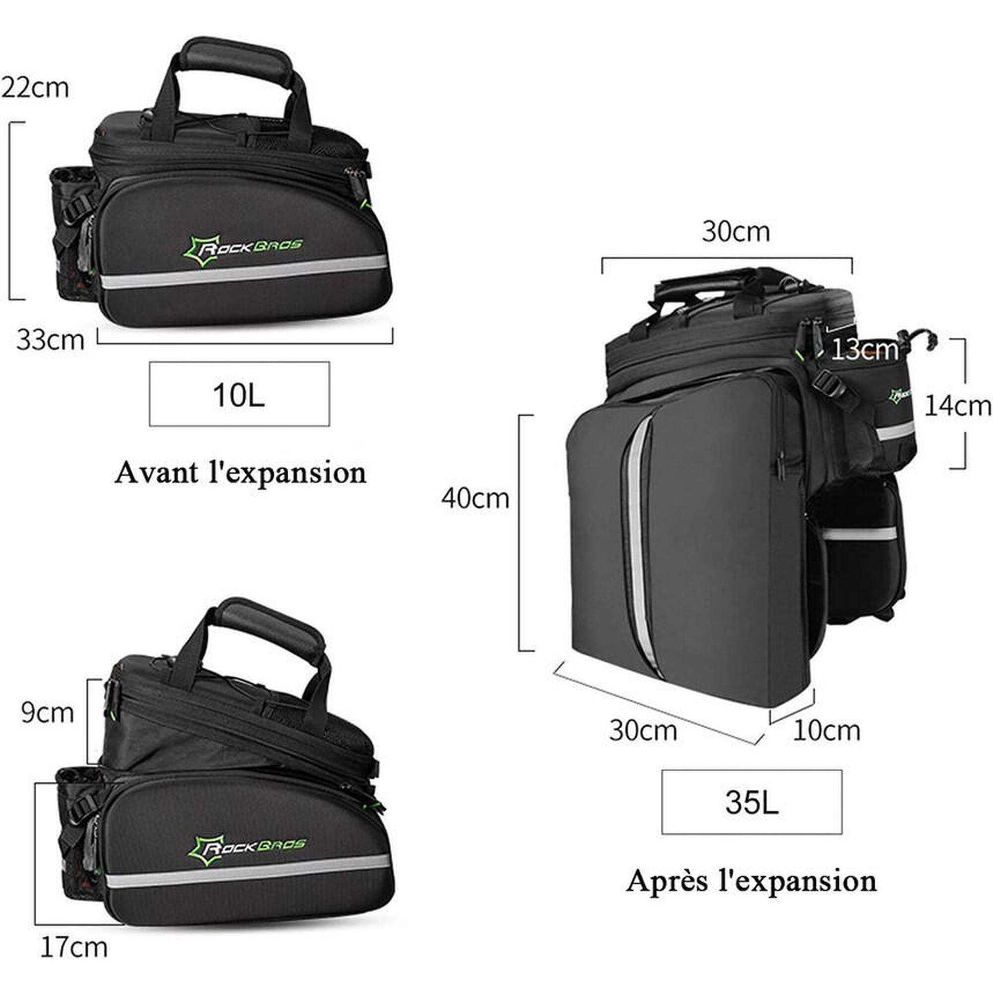 Sacoche Vélo Arrière ROCKBROS 20-27L étanche – Pour Porte-bagages VTT/route - 2