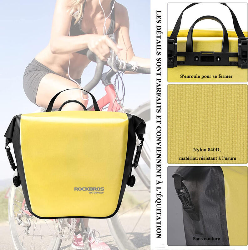 Waterdichte fietsdraagtas 12-16L ééndelig zwart 3/7