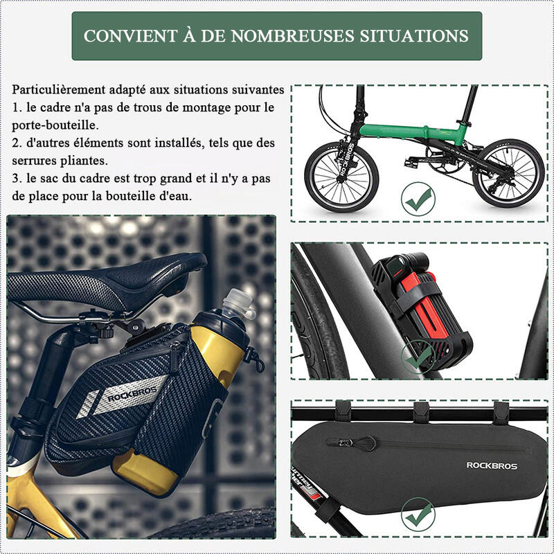 Fiets zadel tas Bike Seat Bag met fles houder zwart 1L 7/7