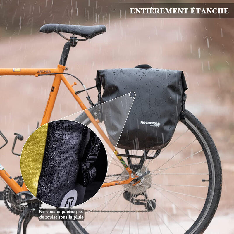 Waterdichte fietsdraagtas 12-16L ééndelig zwart 2/7