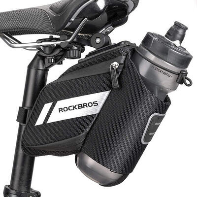 Borsa da sella per bicicletta Borsa da sella MTB con portaborraccia Nero 1L