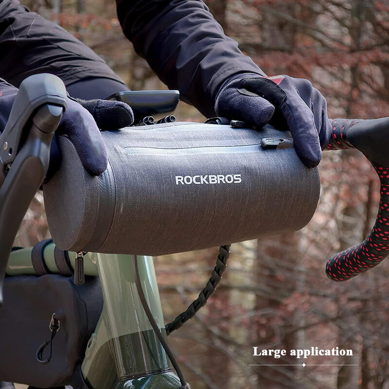 Sac Sacoche Velo Guidon avant VTT etanche Panier velo 2L Etanche Noir ROCKBROS Decathlon