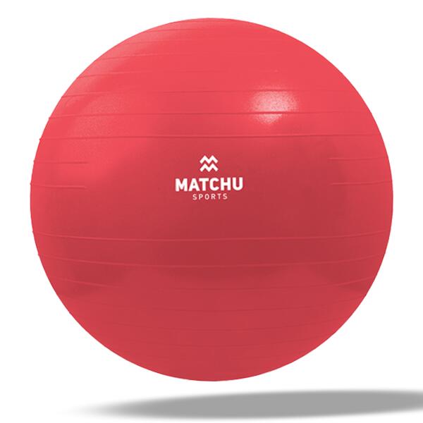 MATCHU SPORTS Gymnastikball 55 cm - Sitzball - Pilatesball - Yogaball - Rot