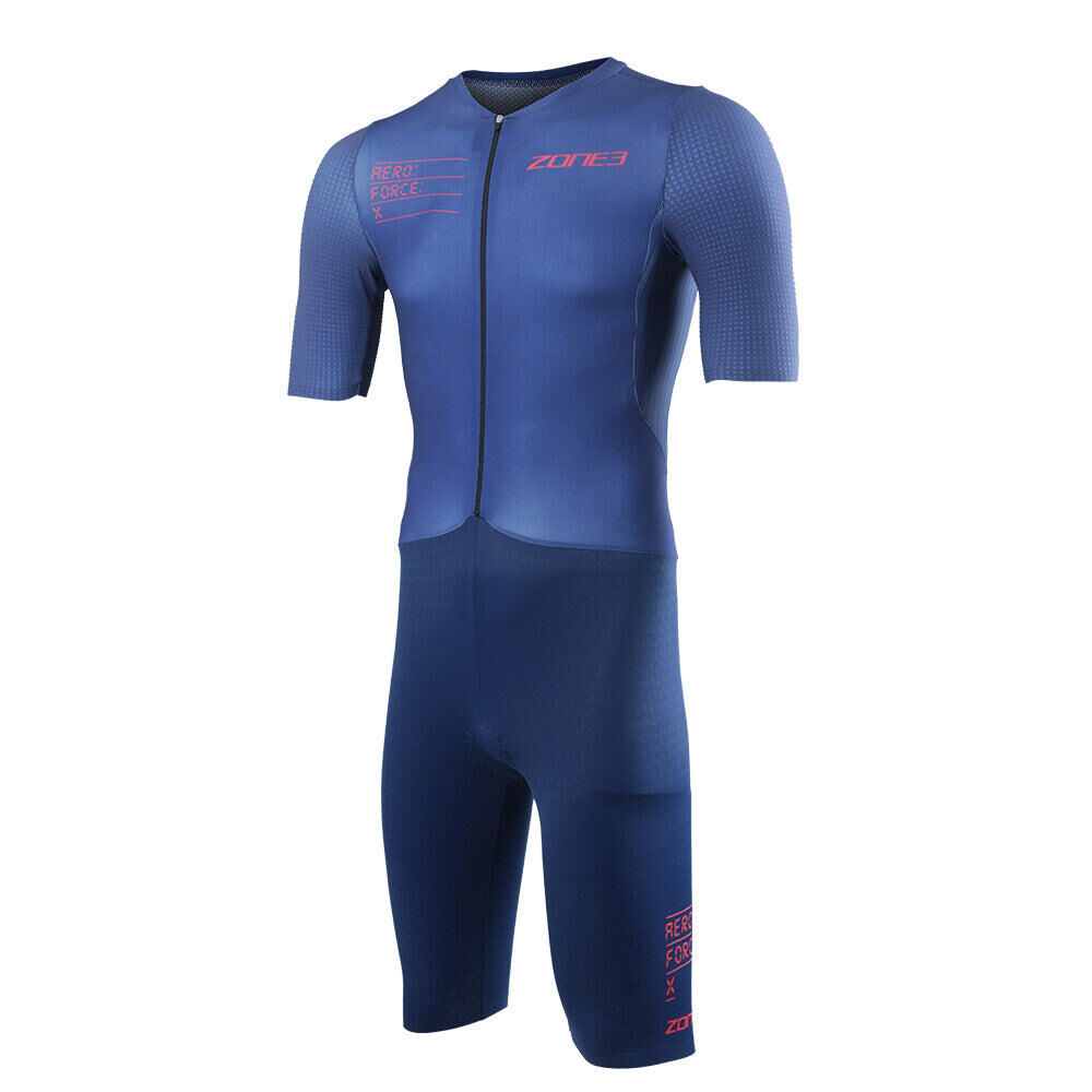 ZONE3 AeroforceX II Short Sleeve Trisuit Men's Navy Blue