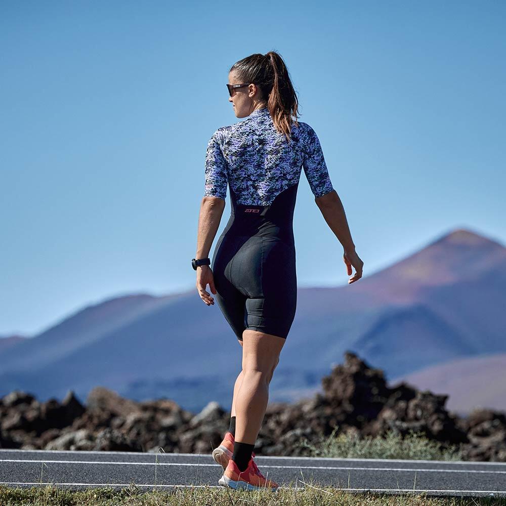 Lava Short Sleeve Trisuit Women s Black Blue
