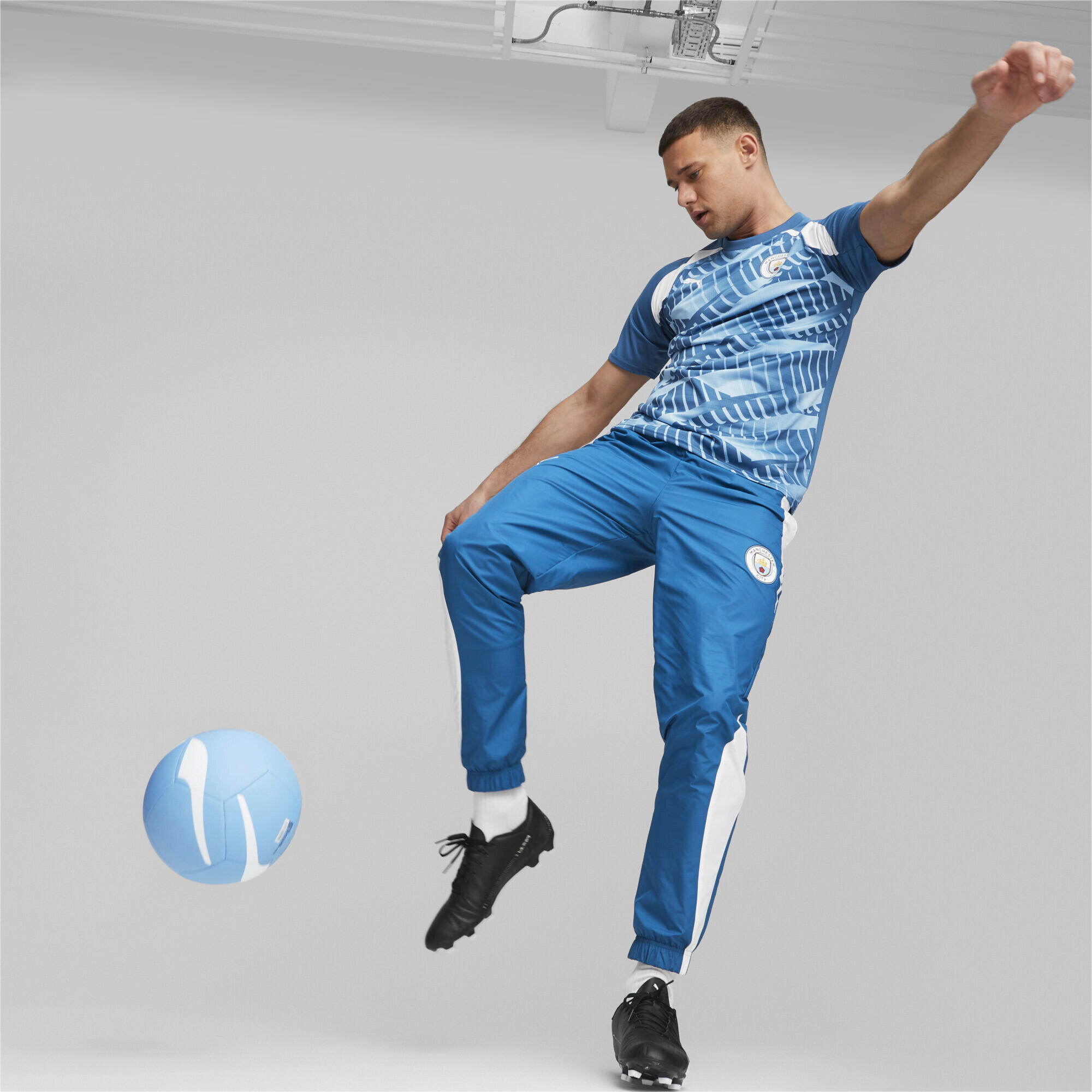 Pantalon tissé d’avant-match Manchester City Homme PUMA Lake Blue White 3/6