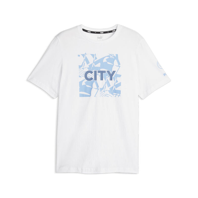 Manchester City FtblCore Graphic T-Shirt Herren PUMA White Team Light Blue