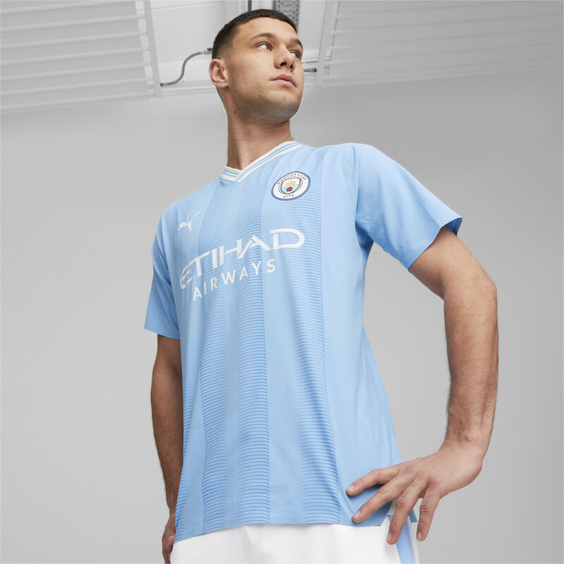 Jersey Hombre Manchester City 23/24 Local Auténtica PUMA Team Light Blue White