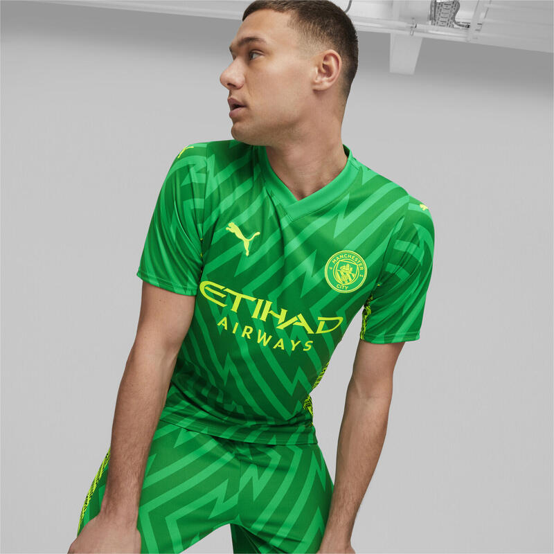 Maillot de gardien de but 23/24 Manchester City PUMA Grassy Green Yellow Alert