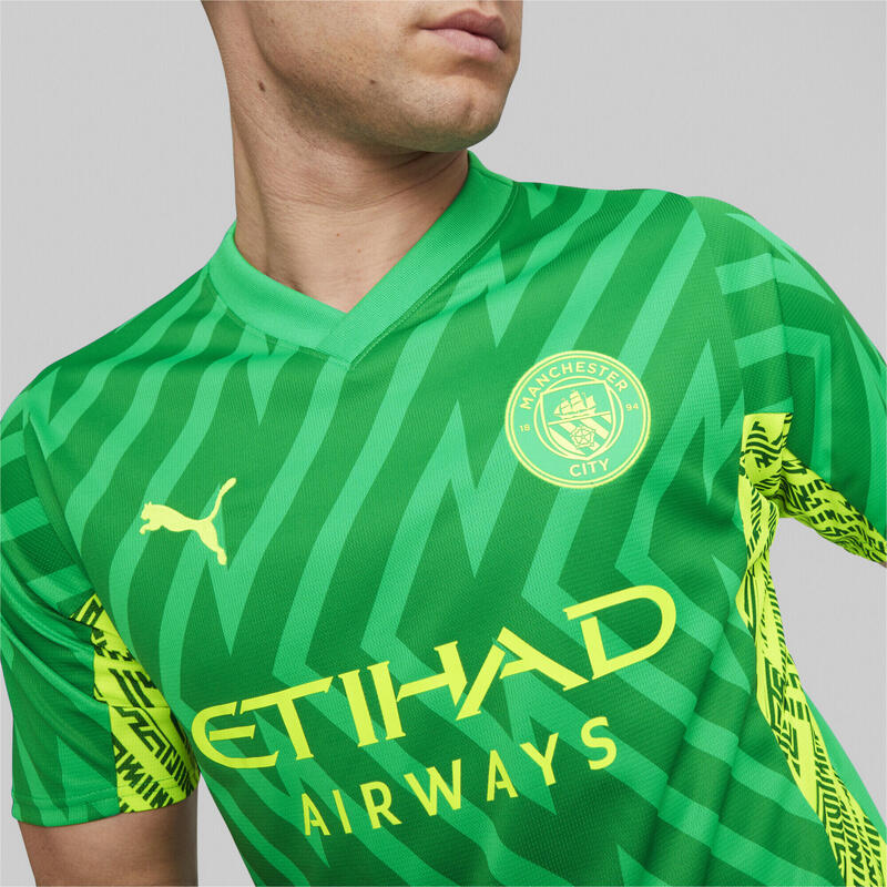 Manchester City Kurzärmliges Torwarttrikot Herren PUMA Grassy Green Yellow Alert