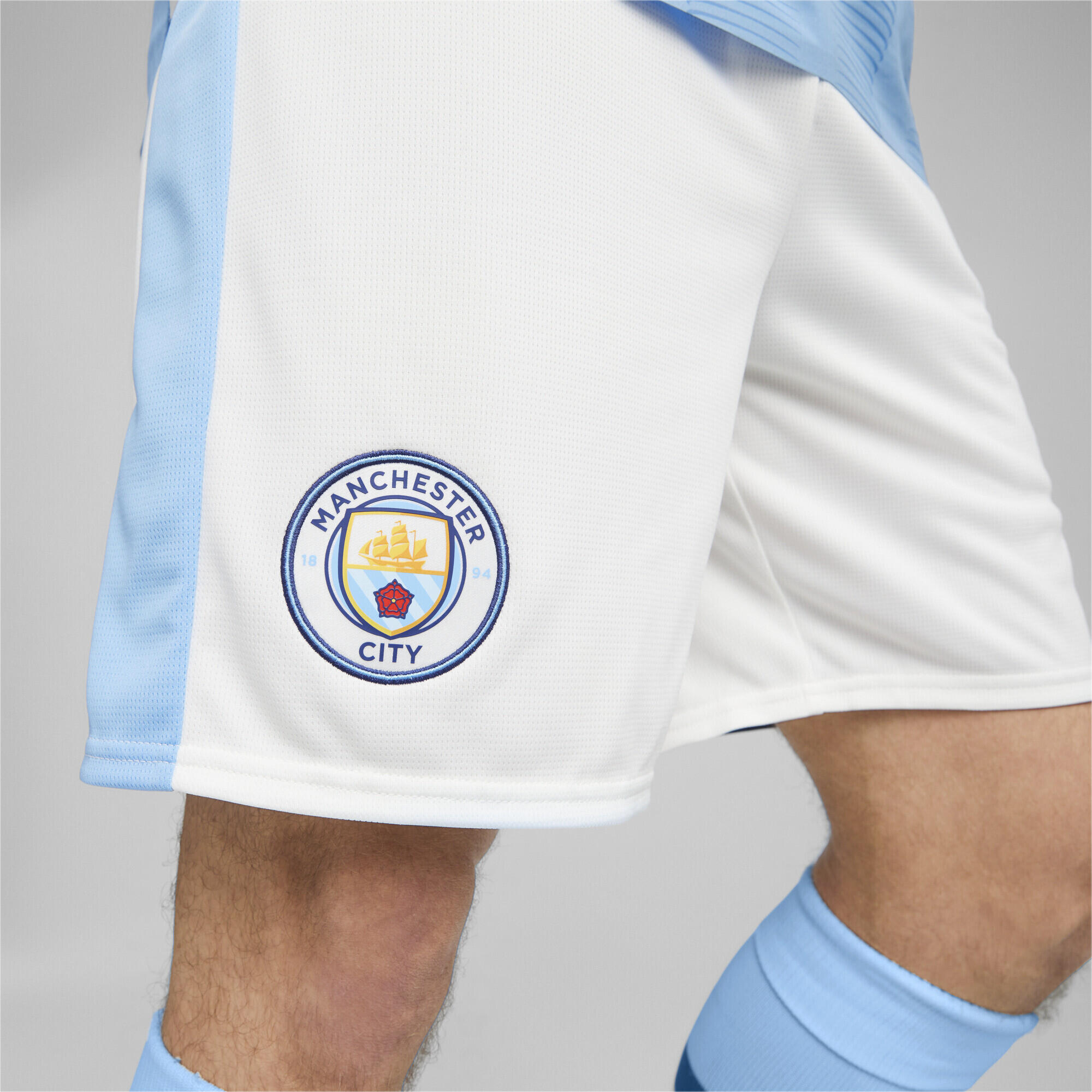 Short 23/24 Manchester City PUMA White Team Light Blue 4/7