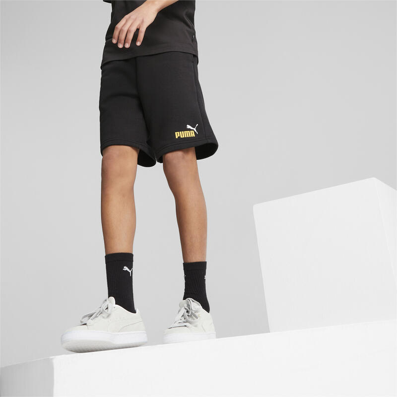 Essentials+ tweekleurige short voor jongeren PUMA Black Mustard Seed