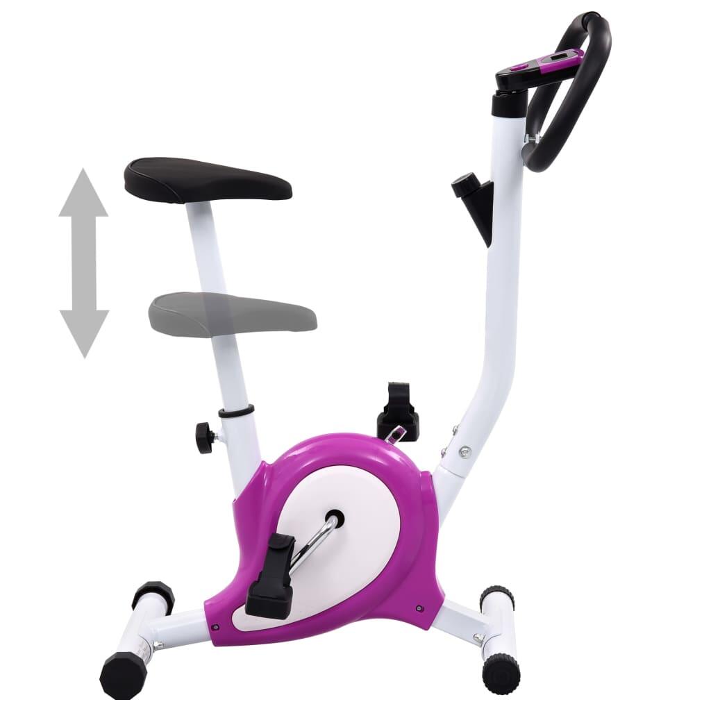 Bicicleta estática con resistencia de cinta morada 2/6