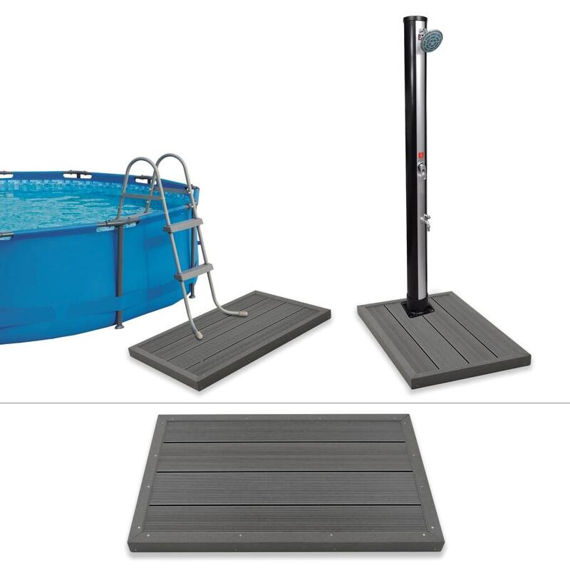 Estrado para chuveiro solar/escada de piscina em WPC vidaXL