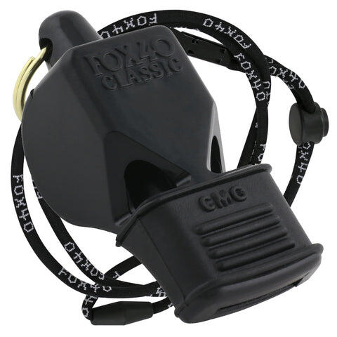 Whistle Fox 40 Classic CMG Black with Breakaway Lanyard