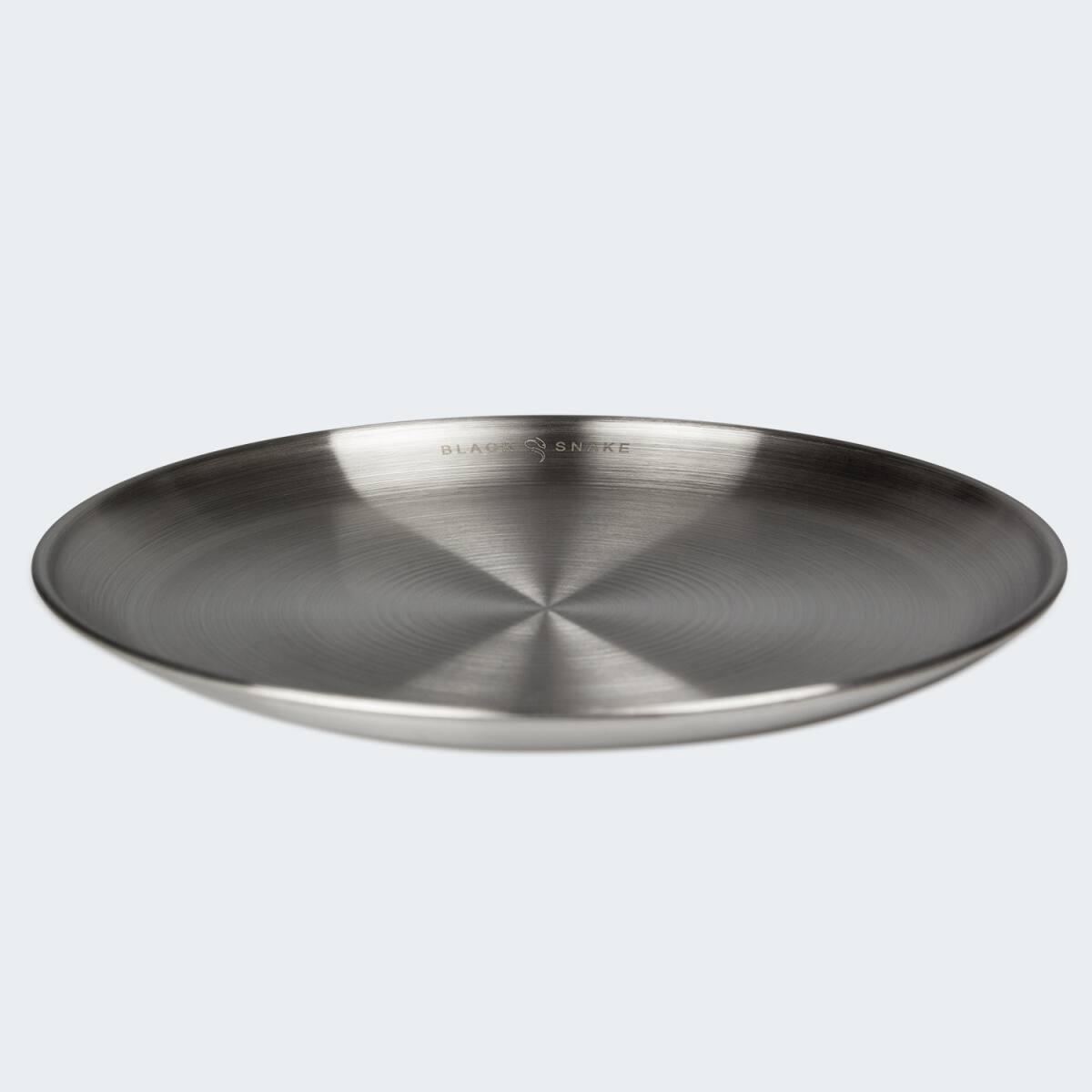 Camping Kochgeschirr, Teller flach, Besteck und Thermotasse Karabinerhaken Set 5/7