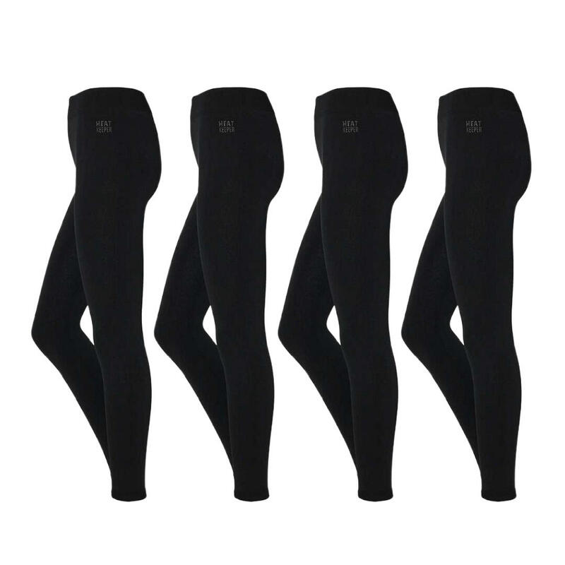 Heat keeper thermo dameslegging zwart 4-PACK