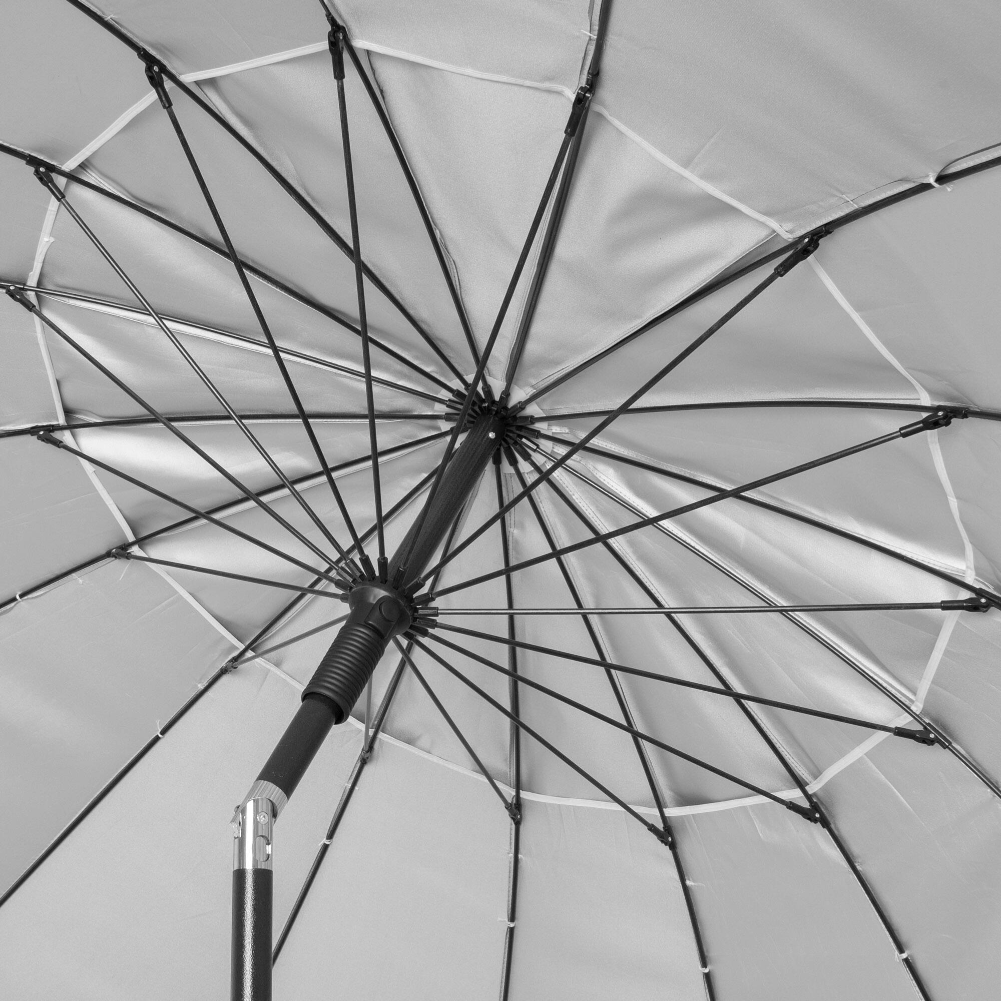 Aktive Parapluie de plage coupe-vent 16 mâts 240cm crème 5/6