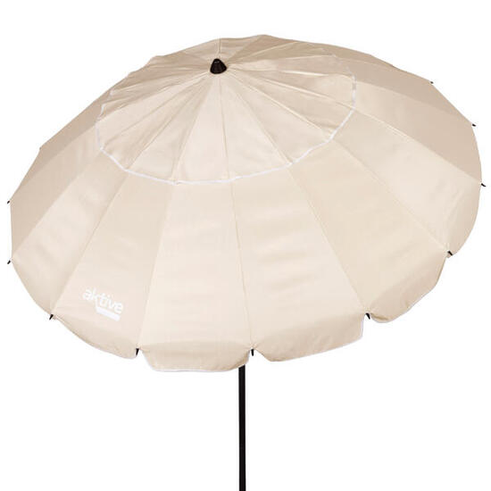Aktive Parapluie de plage coupe-vent 16 mâts 240cm crème