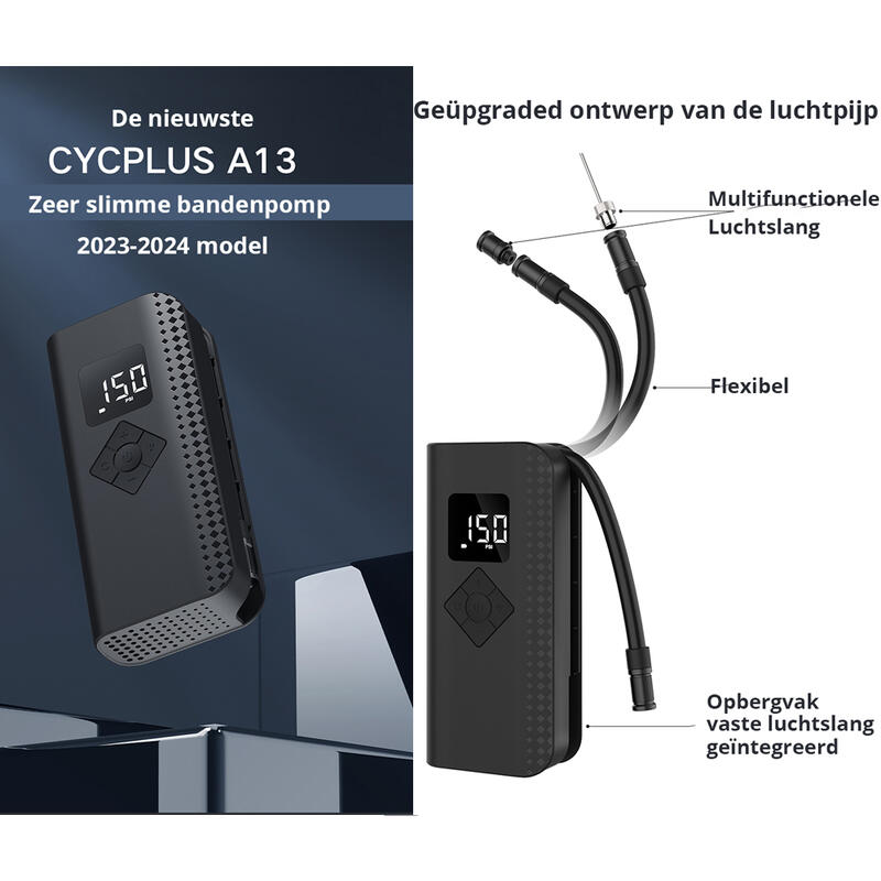 Cycplus A2 Pro - Pompe à vélo électrique - Compresseur rechargeable -  Gonfleur de pneu