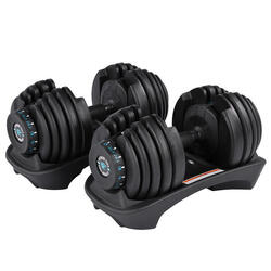 Lot de 2 Haltères Réglables de 2,5 à 24kg Fitness Tech