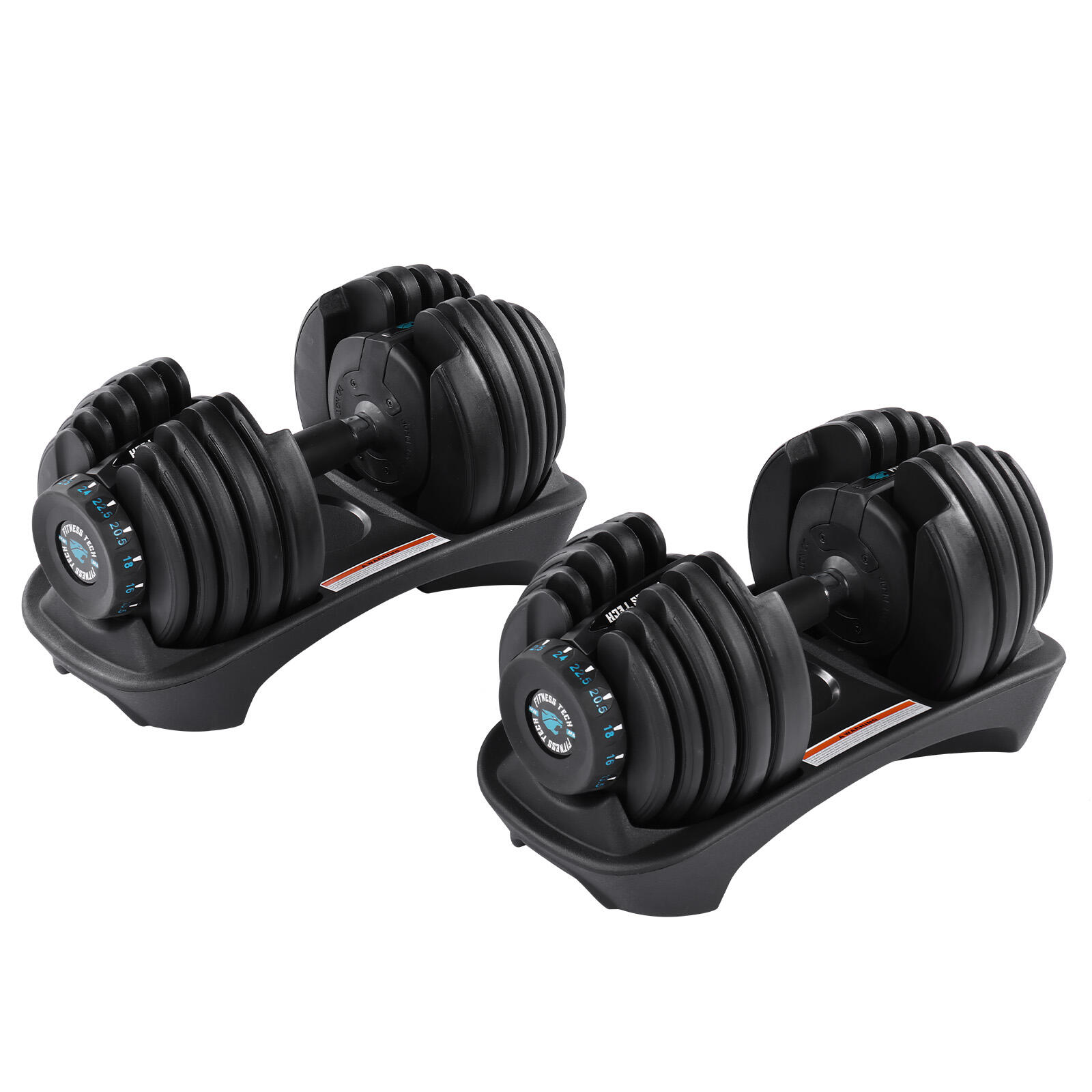 Lot de 2 Haltères Réglables de 2,5 à 24kg Fitness Tech 6/7