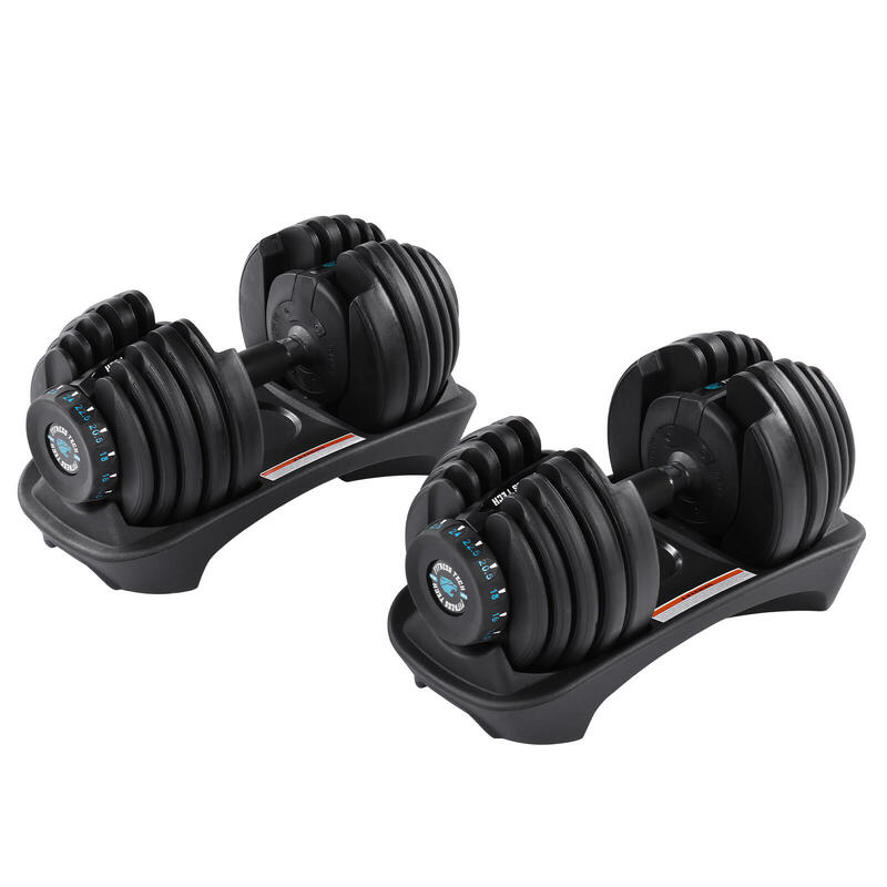 Juego de 2 Mancuernas Ajustables de 2.5kg a 24kg Fitness Tech