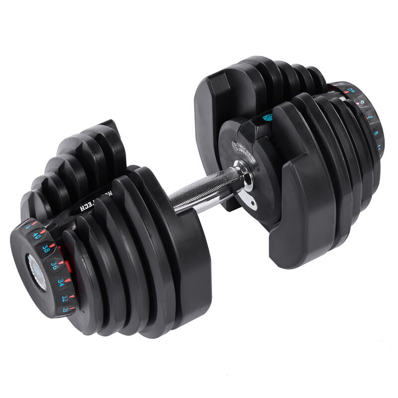 Juego de 2 Mancuernas Ajustables de 5kg a 40kg Fitness Tech